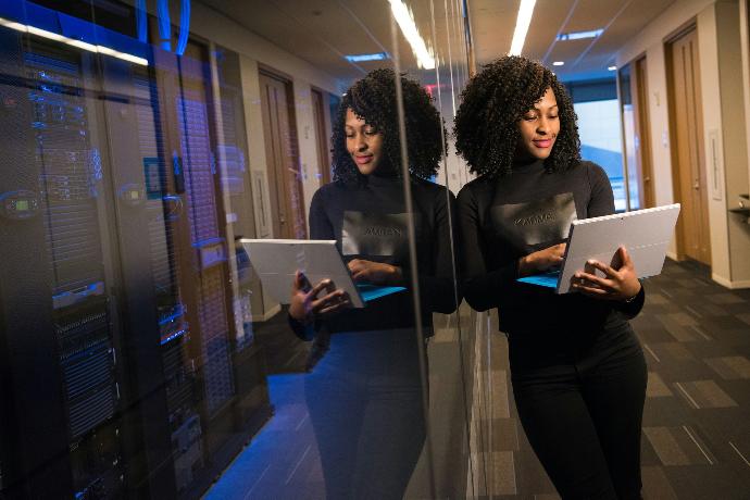 Microsoft Power Platform Woman Laptop